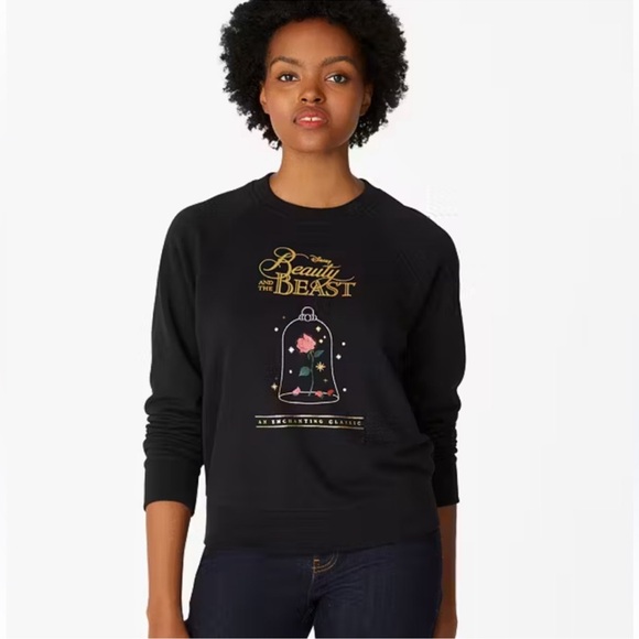 Kate Spade Beauty and the Beast Black Crew Neck Sweater - Picture 2 of 7